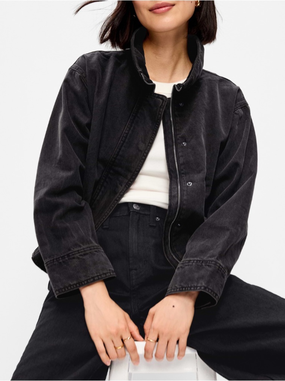 Old Navy Funnel Neck Denim Jacket